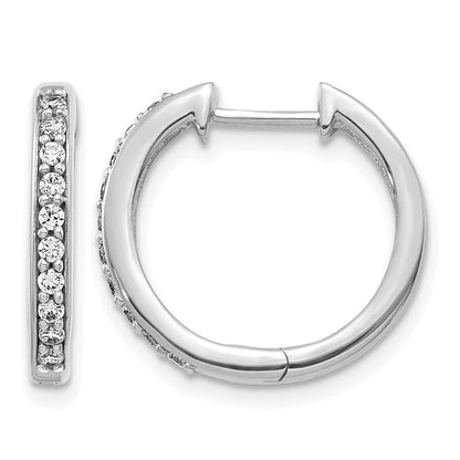 10K Weißgold Diamant Klappbar Creolen