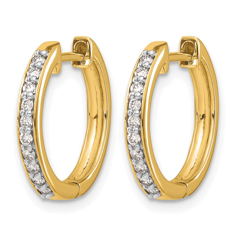 10K Gelbgold Diamant Klappbar Creolen