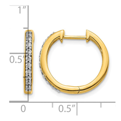 10K Gelbgold Diamant Klappbar Creolen