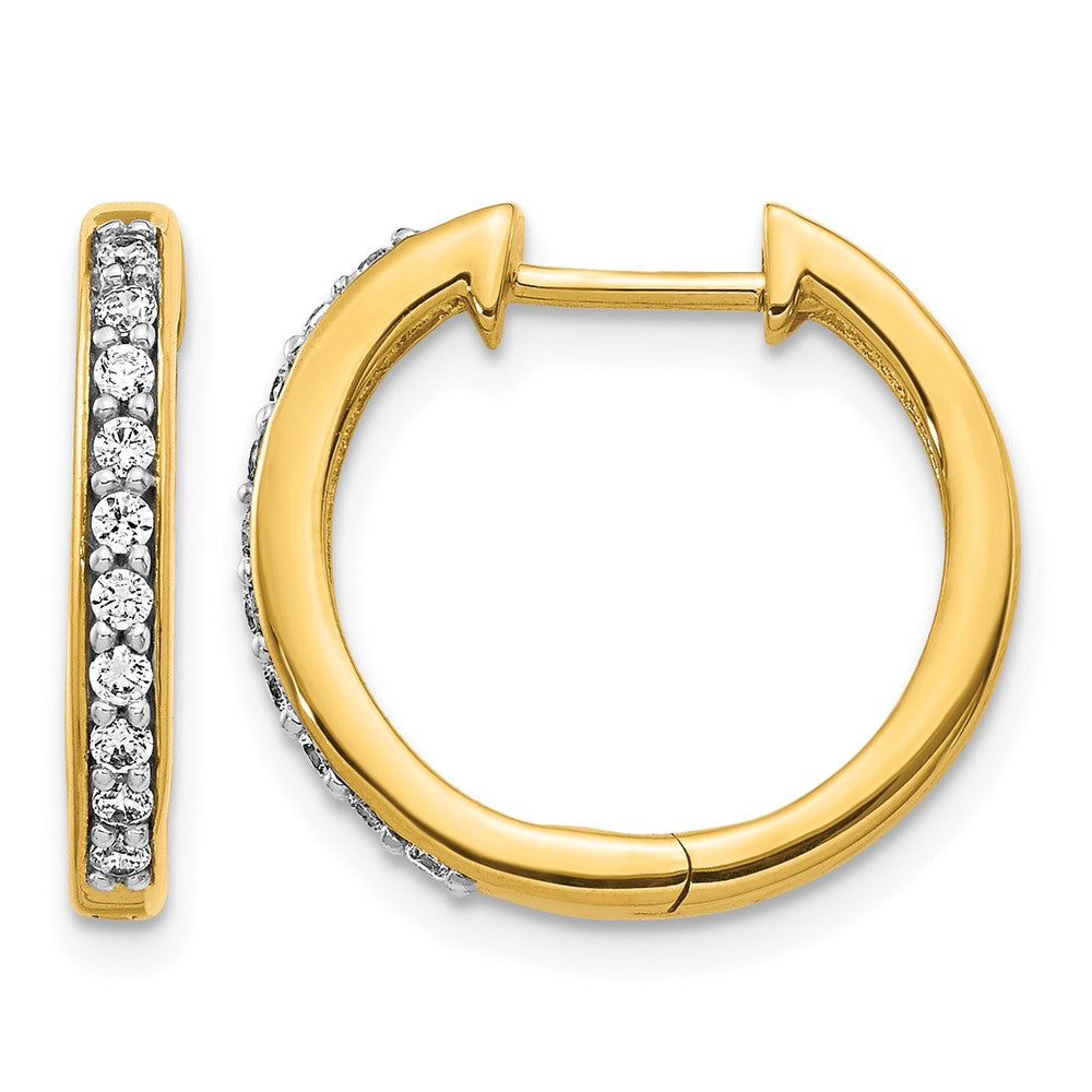 10K Gelbgold Diamant Klappbar Creolen