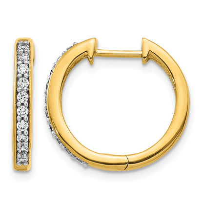 10K Gelbgold Diamant Klappbar Creolen