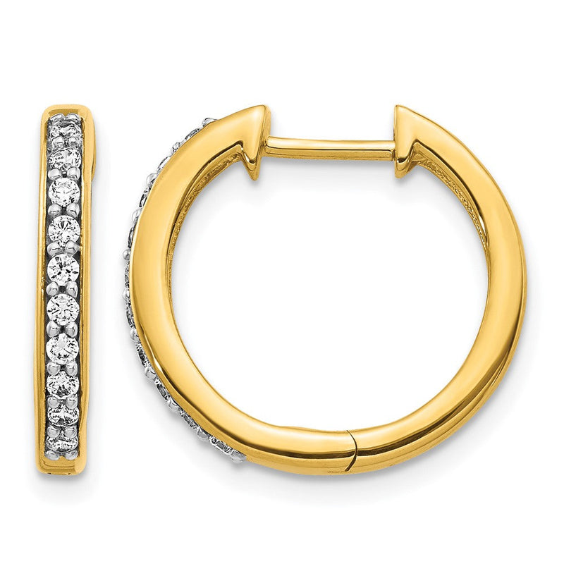 10K Gelbgold Diamant Klappbar Creolen