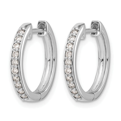 14K Weißgold Creolen mit Klappscharnier und echten Diamanten