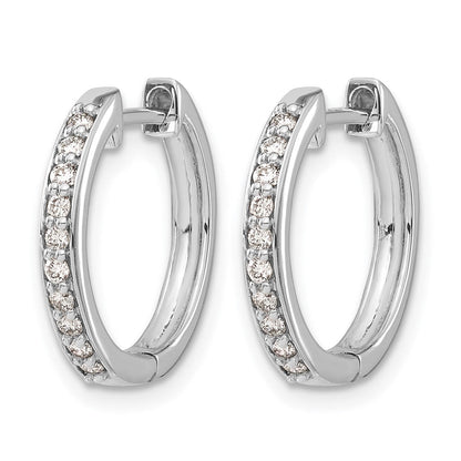 14K Weißgold Creolen mit Klappscharnier und echten Diamanten