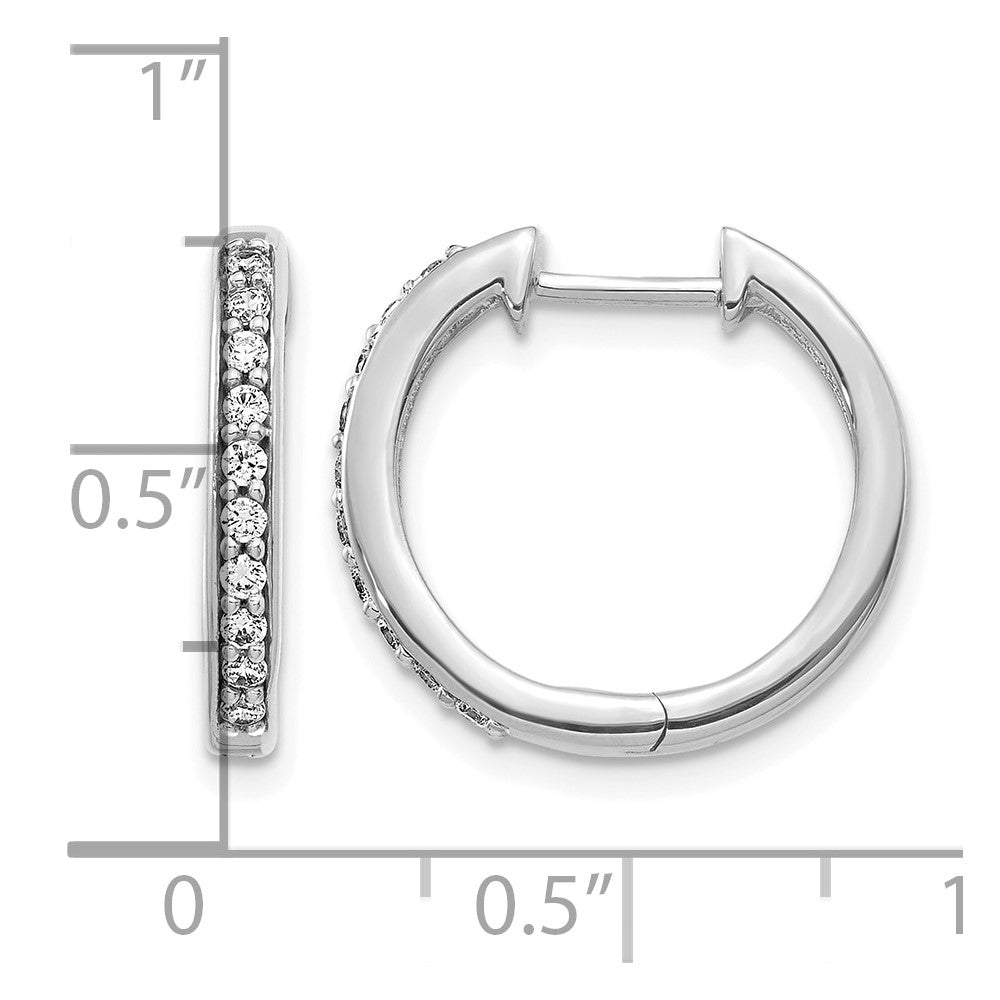 14K Weißgold Creolen mit Scharnier, 0,25 ct. Labordiamanten VS/SI+ G+
