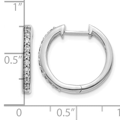 14K Weißgold Creolen mit Klappscharnier und echten Diamanten