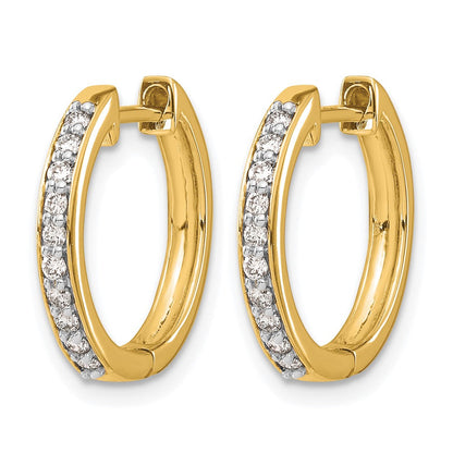 14K Gelbgold Creolen mit Scharnier, 0,25 ct. Laborgezüchteter Diamant, VS/SI+ G+