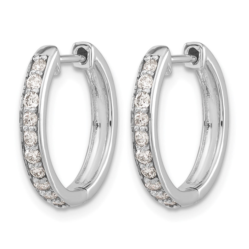 10K Weißgold Diamant Klappbar Creolen