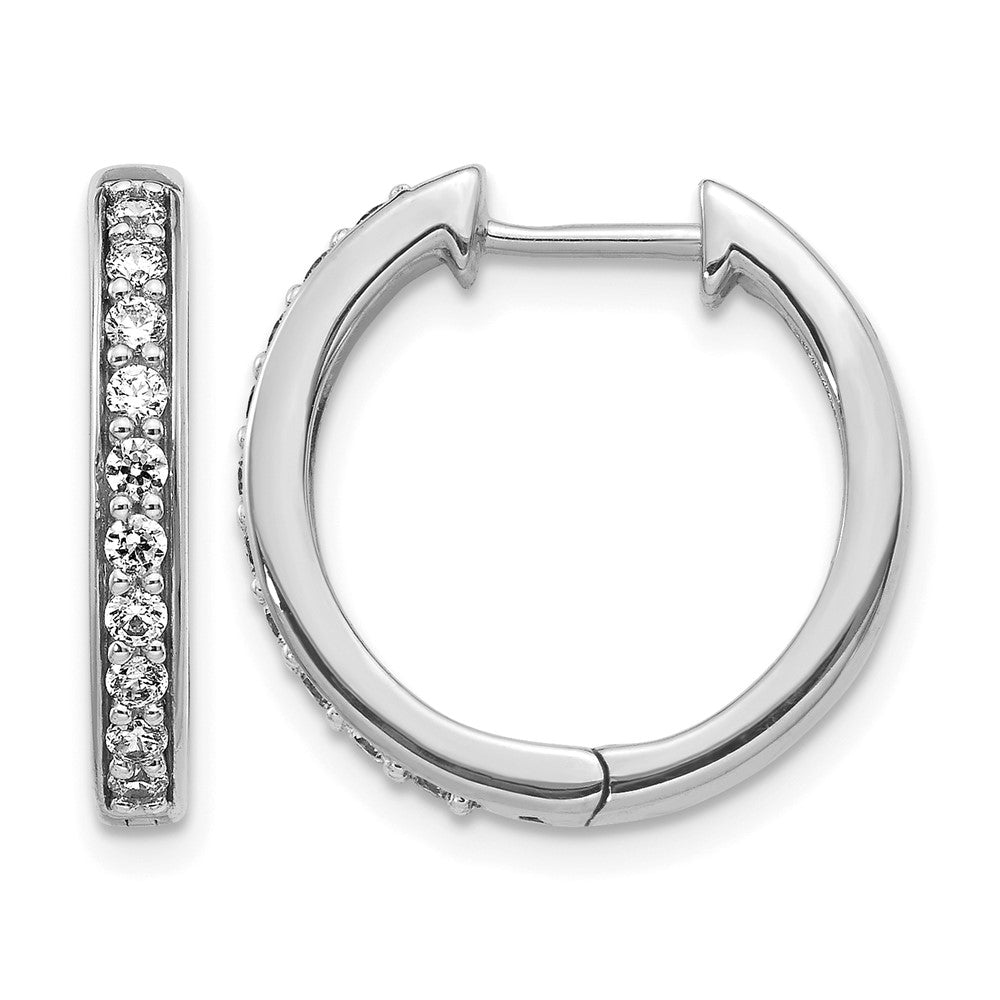 10K Weißgold Diamant Klappbar Creolen