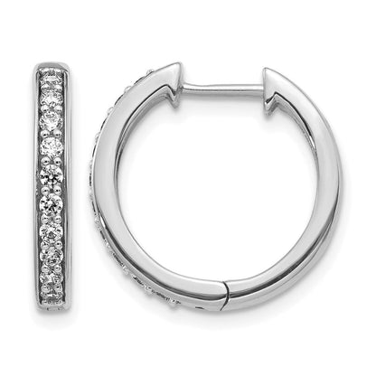 10K Weißgold Diamant Klappbar Creolen
