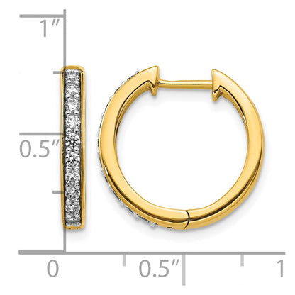 10K Gelbgold Diamant Klappbar Creolen