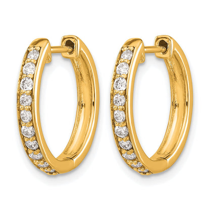 14K Gelbgold Creolen mit echten Diamanten und Klappscharnier