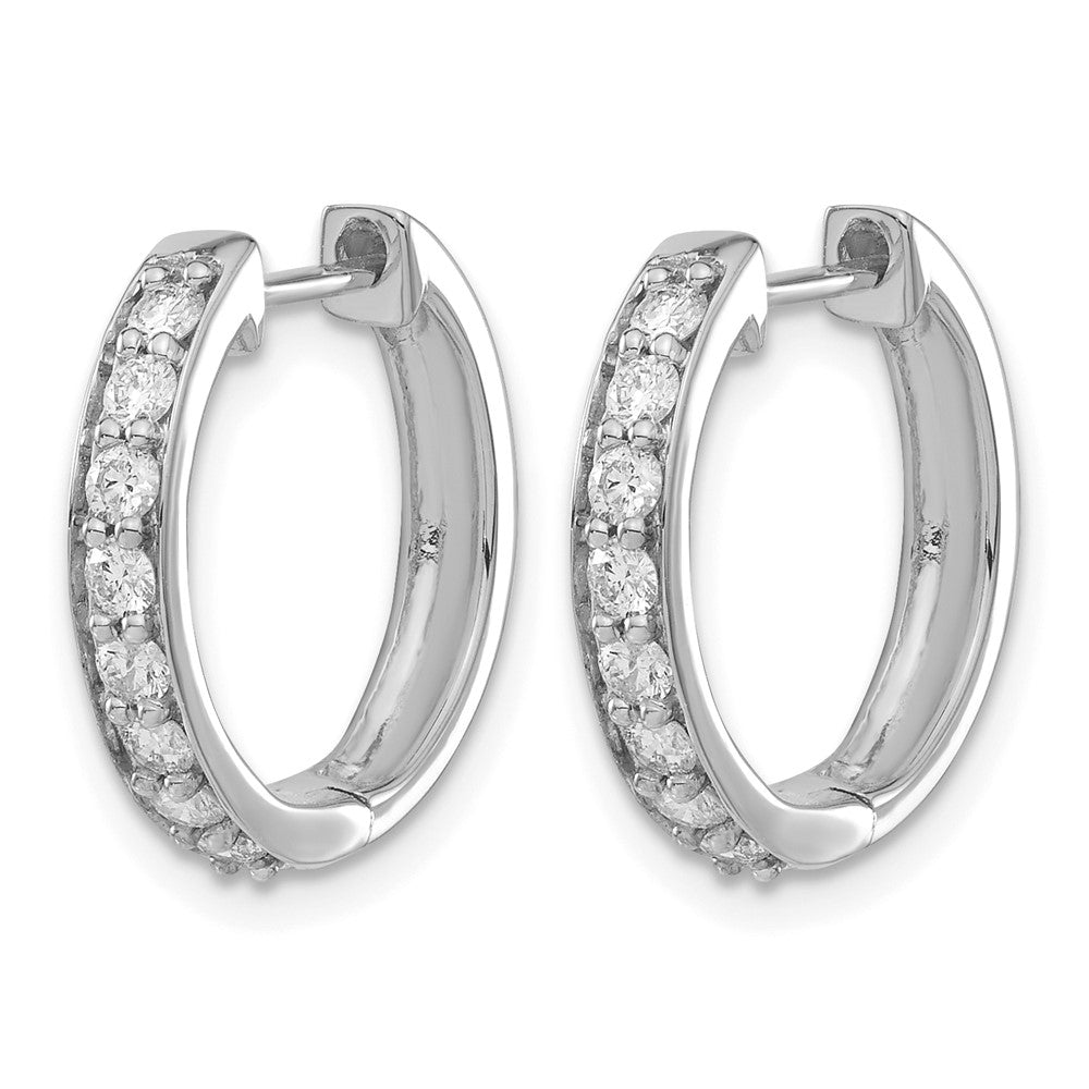 10K Weißgold Diamant Klappbar Creolen
