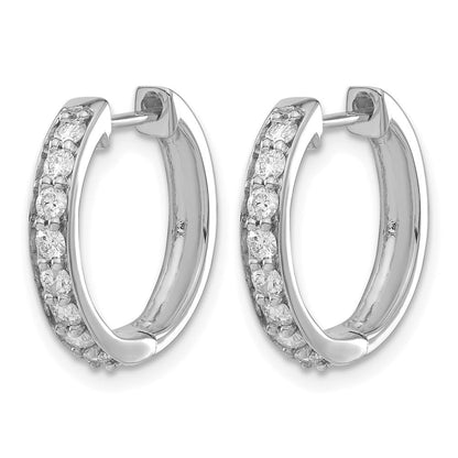 10K Weißgold Diamant Klappbar Creolen