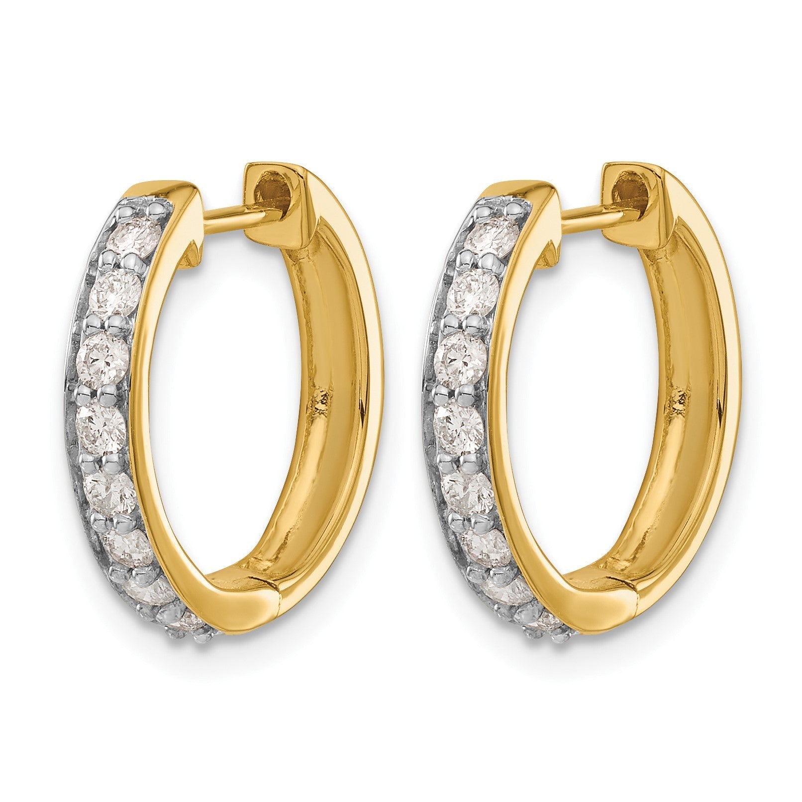 10K Gelbgold Diamant Klappbar Creolen