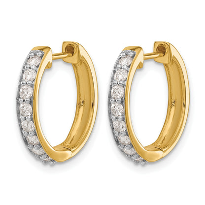 10K Gelbgold Diamant Klappbar Creolen