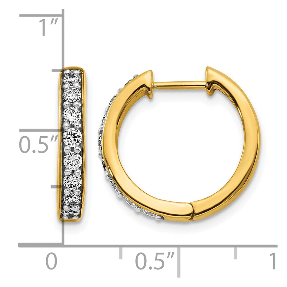 10K Gelbgold Diamant Klappbar Creolen
