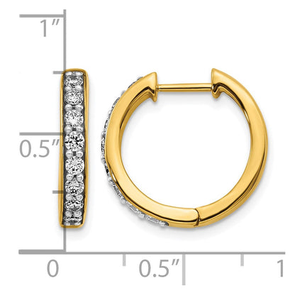 10K Gelbgold Diamant Klappbar Creolen