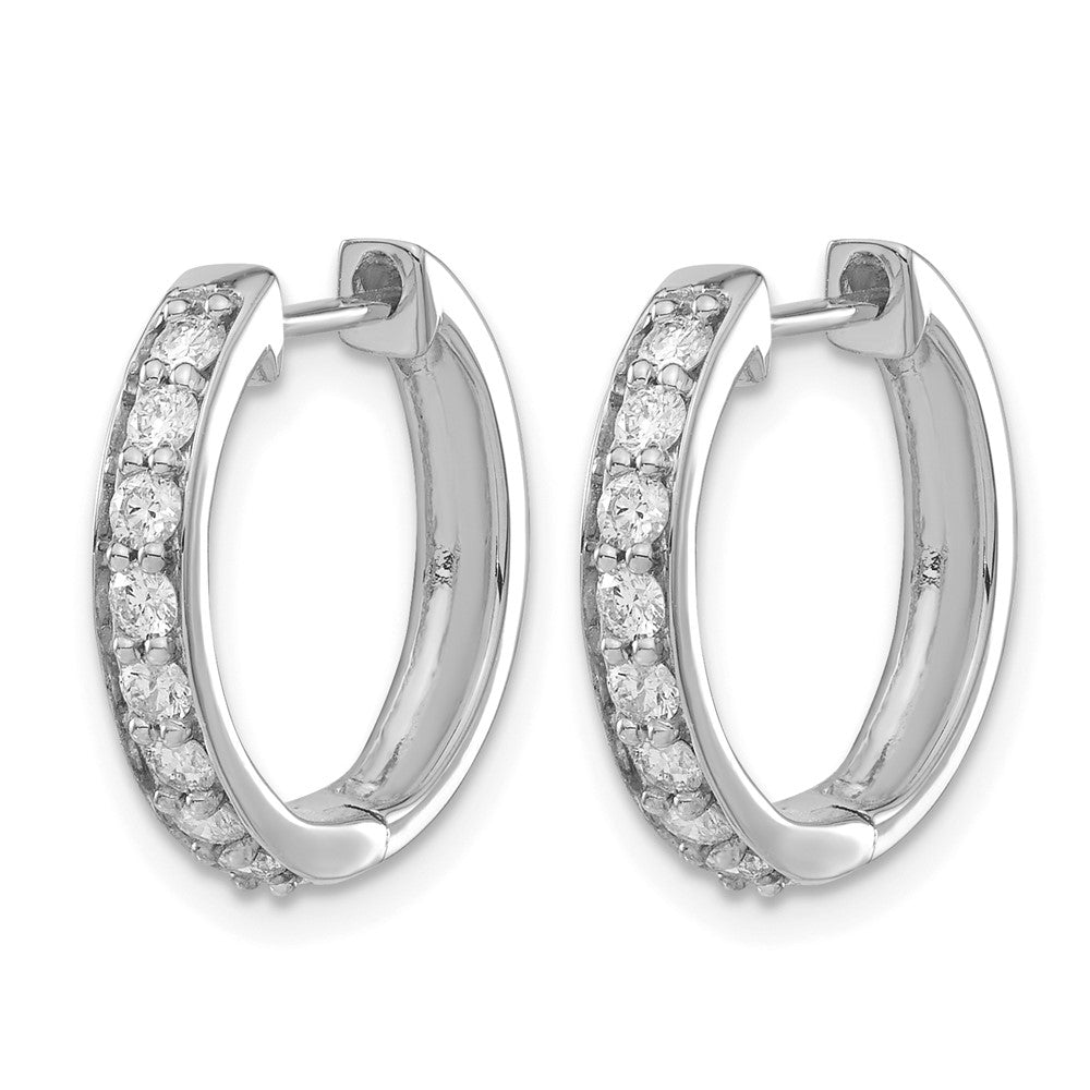14K Weißgold Creolen mit 0,5 ct. Laborgezüchteten Diamanten VS/SI+ G+, Klappscharnier