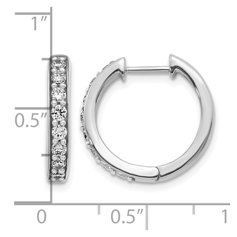 14K Weißgold Creolen mit 0,5 ct. Laborgezüchteten Diamanten VS/SI+ G+, Klappscharnier