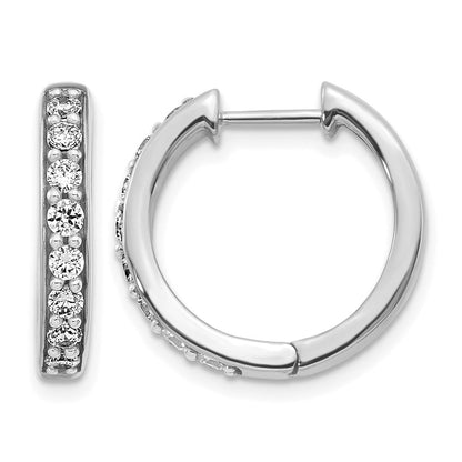 14K Weißgold Creolen mit 0,5 ct. Laborgezüchteten Diamanten VS/SI+ G+, Klappscharnier