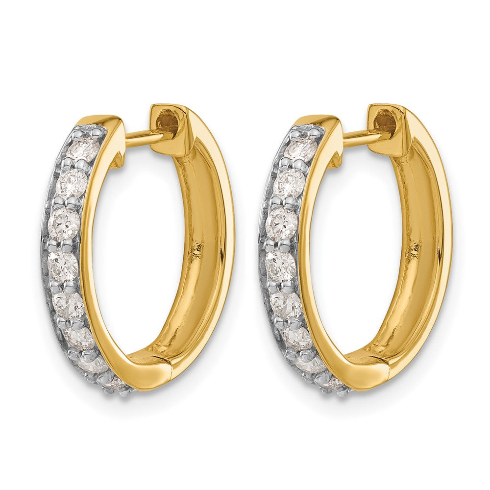 14K Gelbgold Creolen mit echten Diamanten