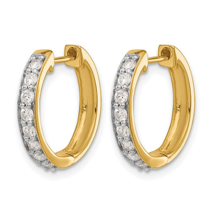 14K Gelbgold Creolen mit echten Diamanten