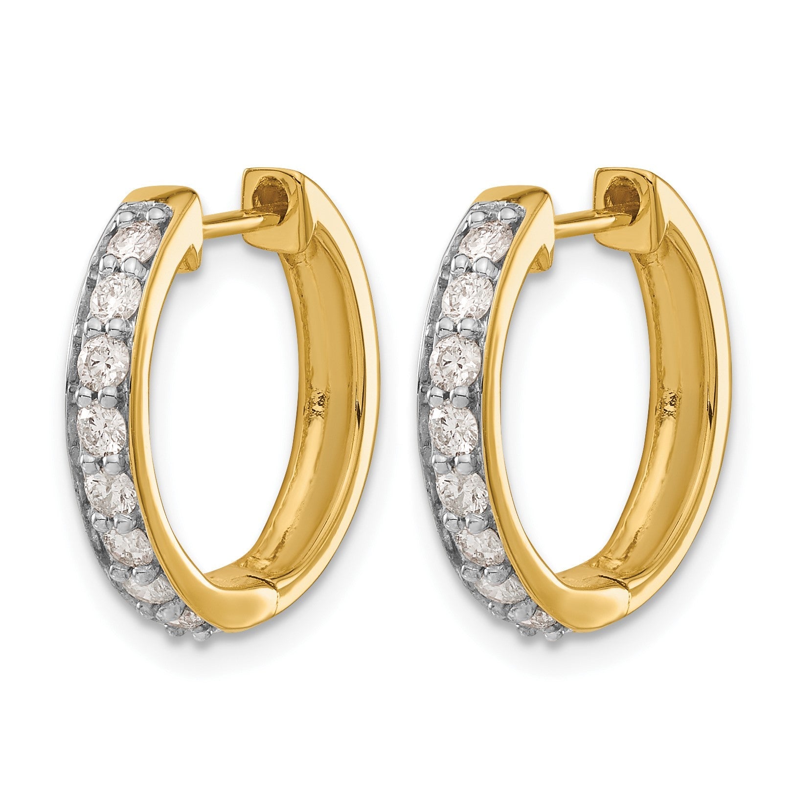 14K Gelbgold Creolen mit echten Diamanten