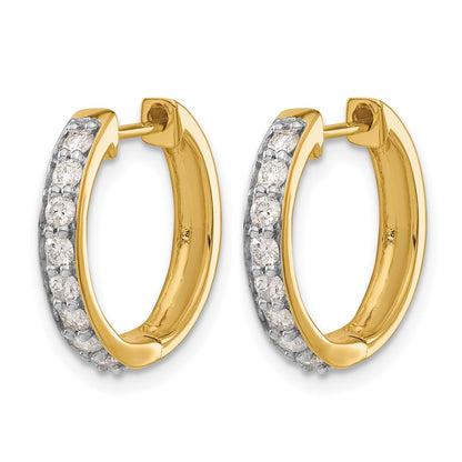 14K Gelbgold Creolen mit echten Diamanten