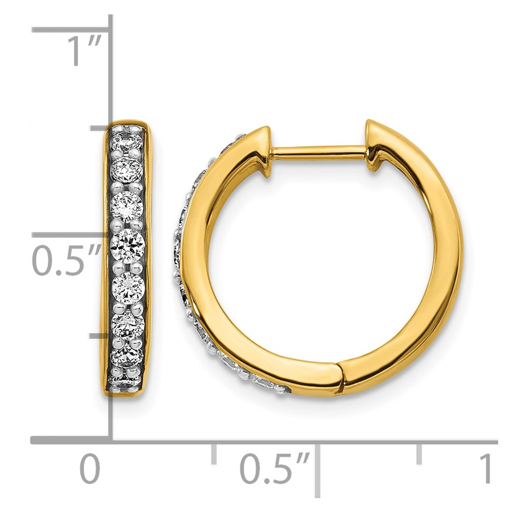 14K Gelbgold Creolen mit echten Diamanten