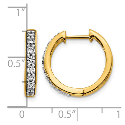 14K Gelbgold Creolen mit echten Diamanten