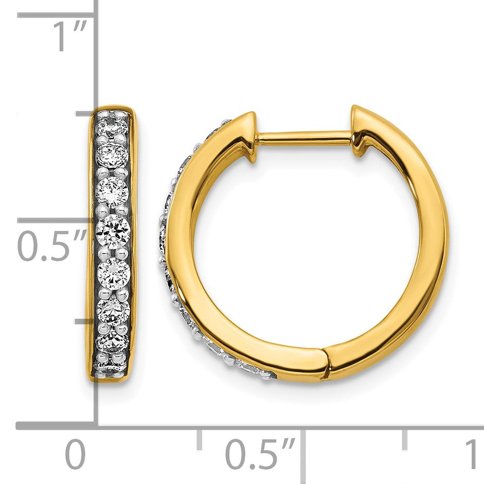 14K Gelbgold Creolen mit echten Diamanten