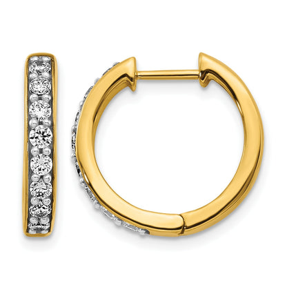 14K Gelbgold Creolen mit echten Diamanten