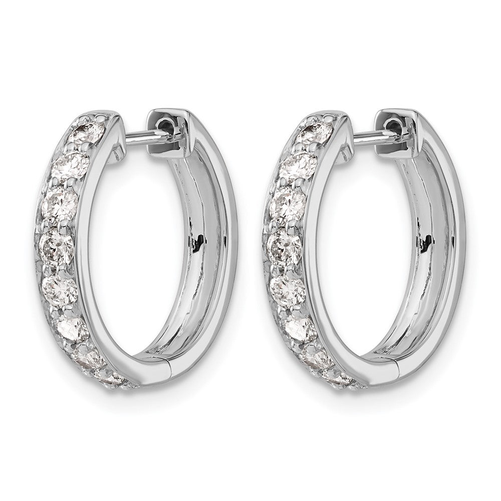 10K Weißgold Diamant Klappbar Creolen
