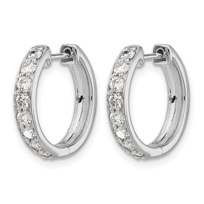 10K Weißgold Diamant Klappbar Creolen