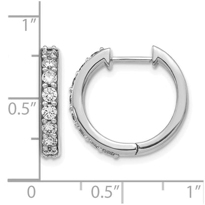 10K Weißgold Diamant Klappbar Creolen