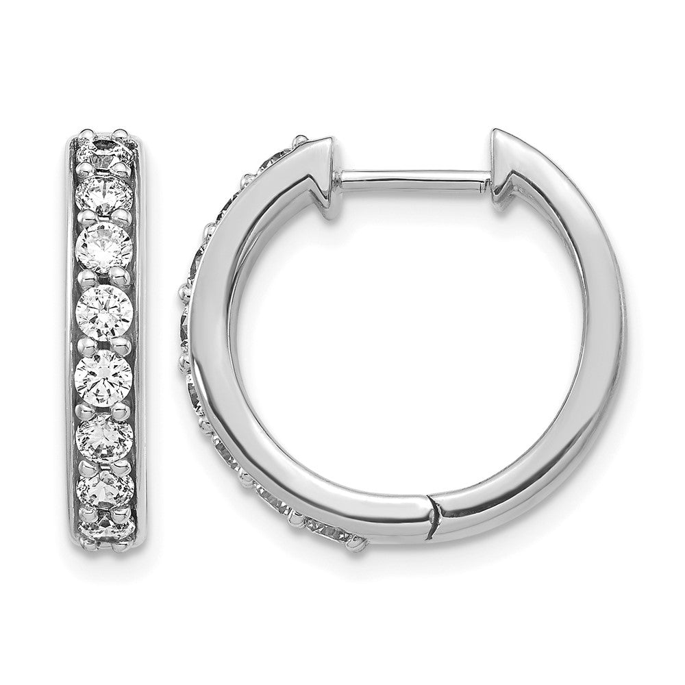 10K Weißgold Diamant Klappbar Creolen
