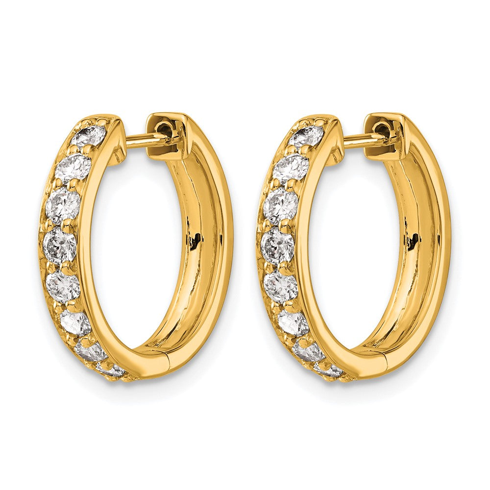 10K Gelbgold Diamant Klappbar Creolen