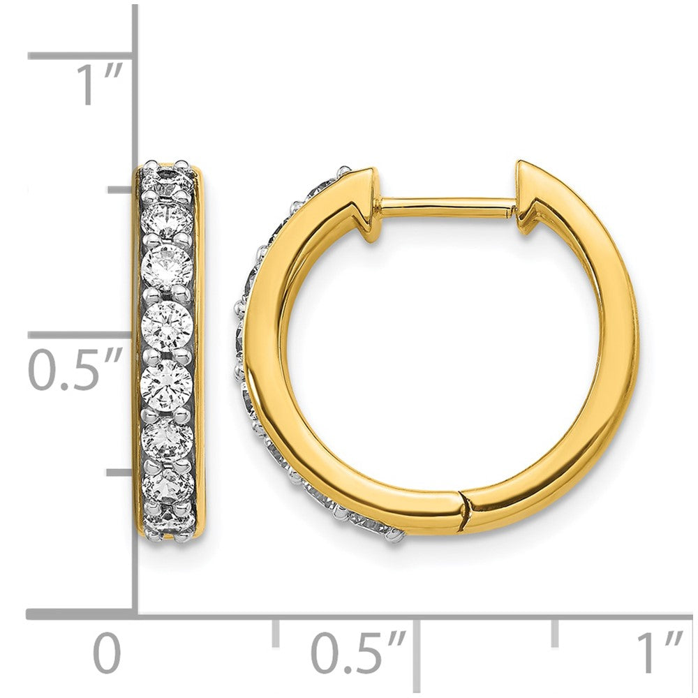 10K Gelbgold Diamant Klappbar Creolen