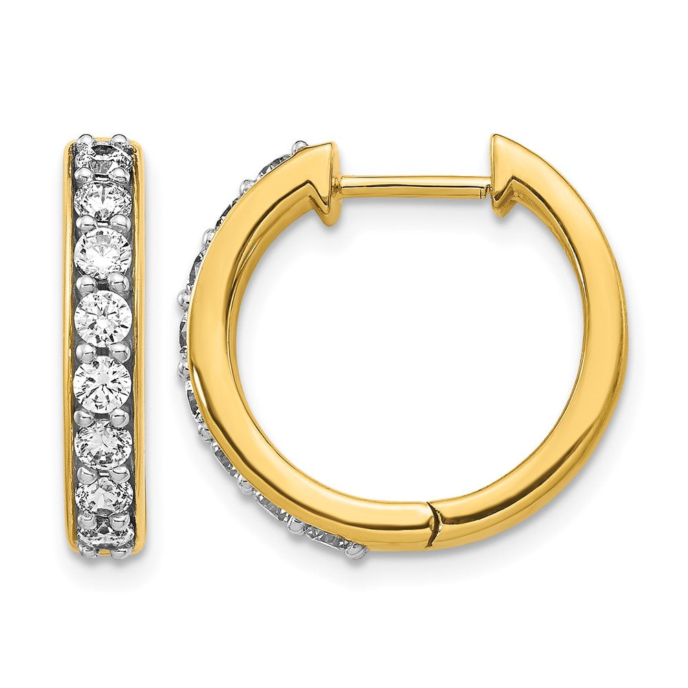 10K Gelbgold Diamant Klappbar Creolen