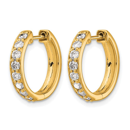 14K Gelbgold Creolen mit echten Diamanten und Scharnier