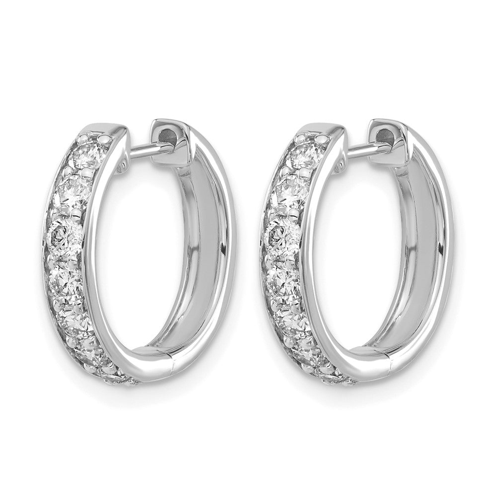 10K Weißgold Diamant Klappbar Creolen