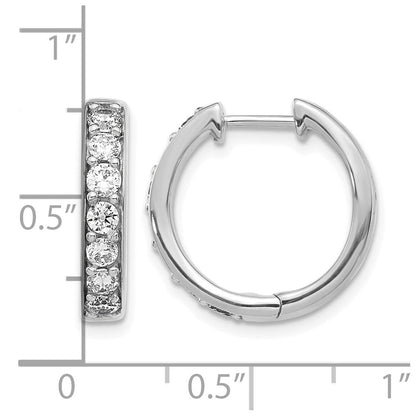 10K Weißgold Diamant Klappbar Creolen