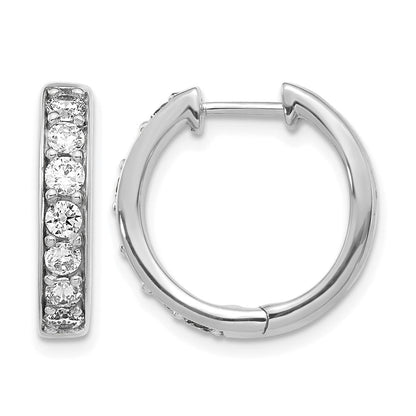 10K Weißgold Diamant Klappbar Creolen