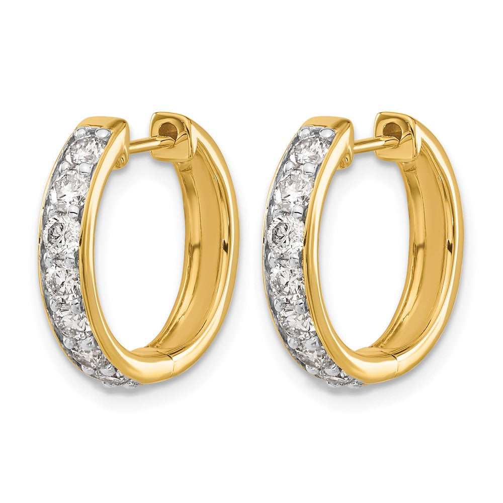 10K Gelbgold Diamant Klappbar Creolen