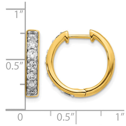 10K Gelbgold Diamant Klappbar Creolen