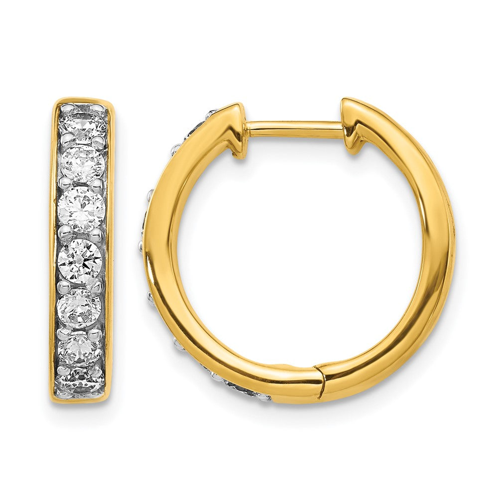 10K Gelbgold Diamant Klappbar Creolen