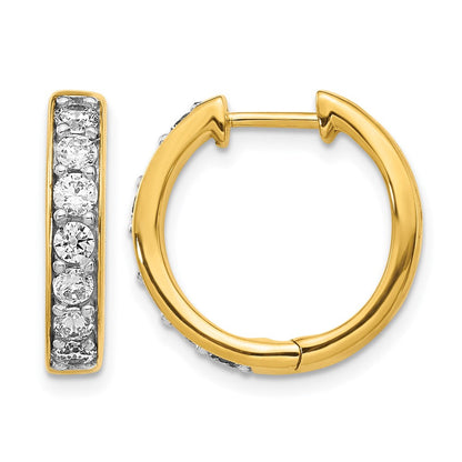10K Gelbgold Diamant Klappbar Creolen
