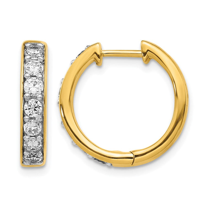 10K Gelbgold Diamant Klappbar Creolen