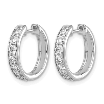14K Weißgold Creolen mit echten Diamanten (Scharniercreolen)